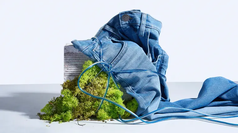 Denim jeans with ORTA FREECYCLE fabrics feature the comfortable stretch and snap back of LYCRA® T400® fiber for lasting fit.