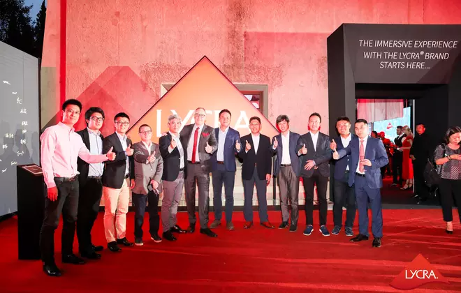 The LYCRA Company team and guests at the annual consumer event at Shanghai’s Columbia Circle in September 2019